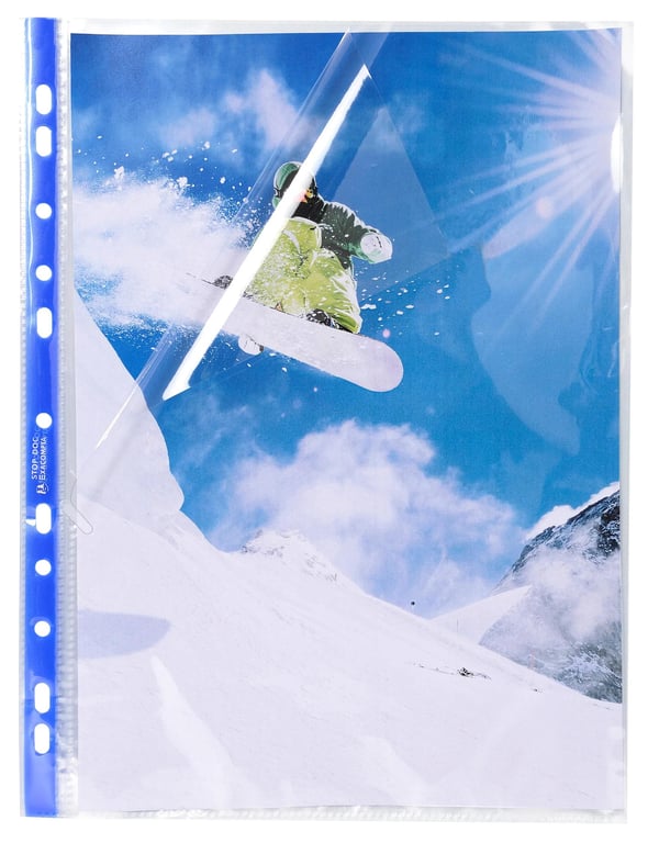 Exacompta Stop Doc Punched Pockets, Pk 100 - Krystal 5870E