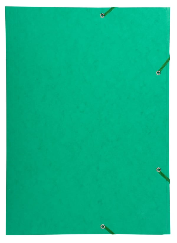 Exacompta 5x Mappe med 3 klapper og elastiske stropper 600 g/m2 hård glaseret meleret presspap - A3 størrelse - Grøn 59515E