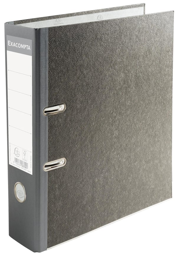 Exacompta 20x PremTouch Brevordner, A4, 80mm rygrad, grå rygrad - Grå-back grå 53709E