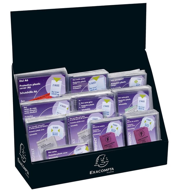 Exacompta Doc Protect Filled beskyttelseshylster Display - Krystal 5390E