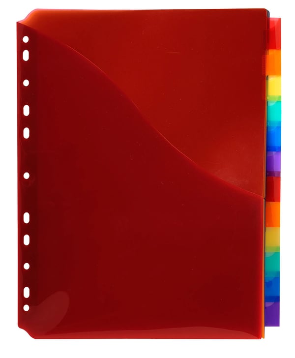 Exacompta 10x PP Dividers, A4, maxi, 12 dele - assorterede farver 4844E