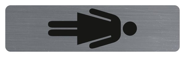 Exacompta Lodret selvklaebende plade imiteret aluminium Lady 16,5X4,4 cm - Grå 67168E