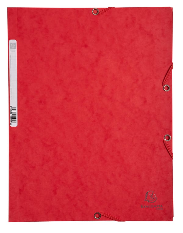 Exacompta 25x Elastikmappe med 3 klapper, 400gsm, Pressepap, A4 - Rød 55505E
