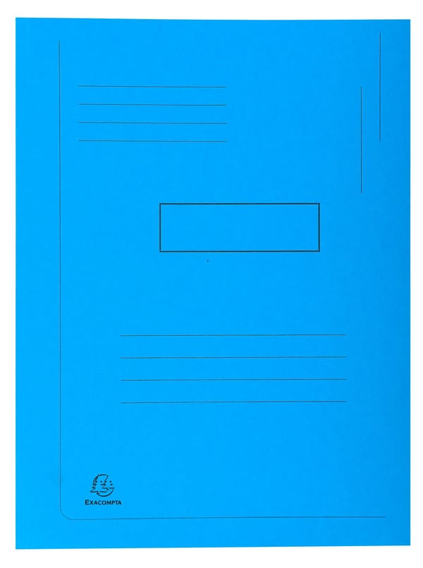 Exacompta 50x Forudtrykt mappe med 2 flapper Forever® 290gsm - 24x32cm - Lyseblå| 445006E