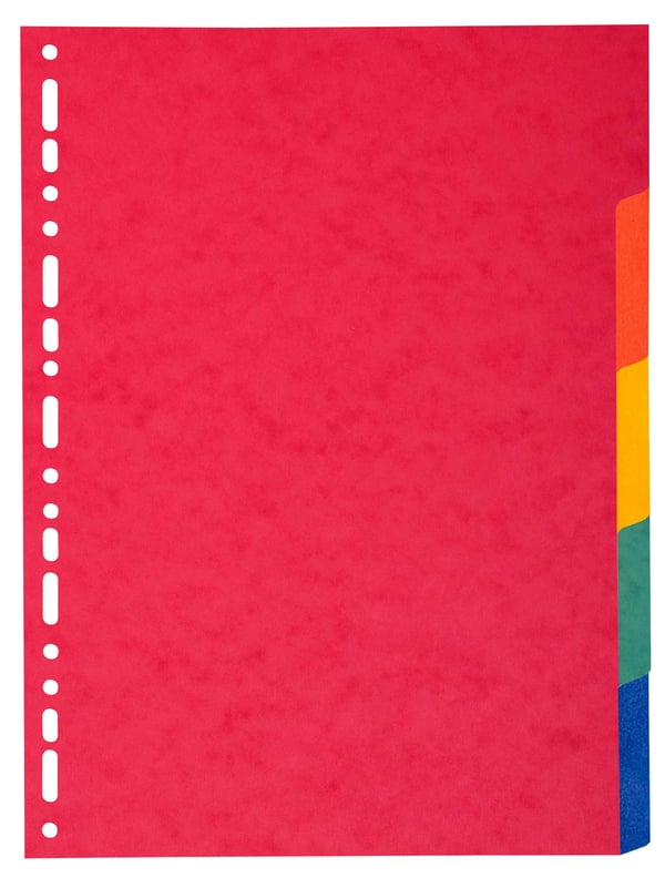 Exacompta 50x Recycled Dividers, A4 Maxi, 220gsm, 5 dele - assorterede farver 2105E