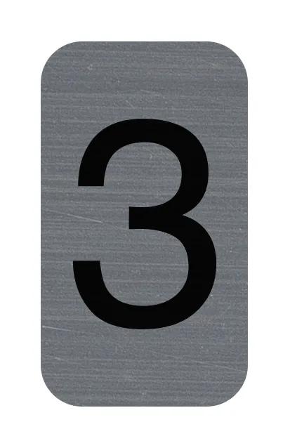Exacompta Klaebeplade imiteret aluminium nummer 3 2,5x4,4 cm - Grå 67183E