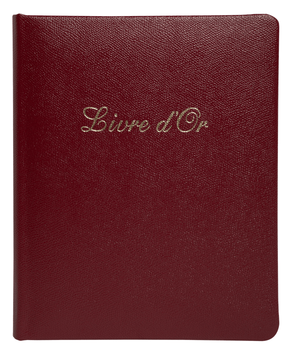 Exacompta gaestebog i laeder Livre D'or (fransk omslag) - Rød 4715E