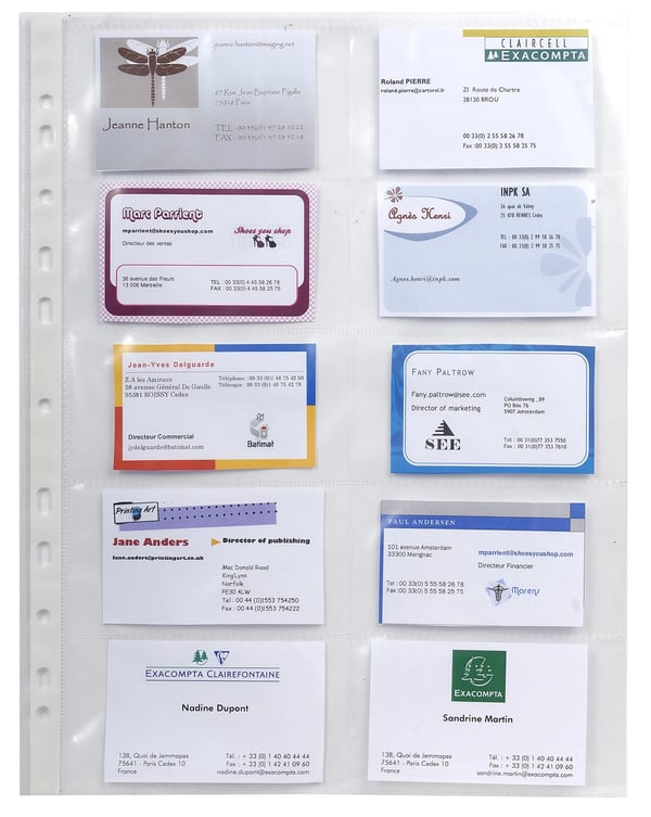 Exacompta 10x Punched Pockets PP, 10 visitkort, Clear, Pk 10 - Krystal 55046E