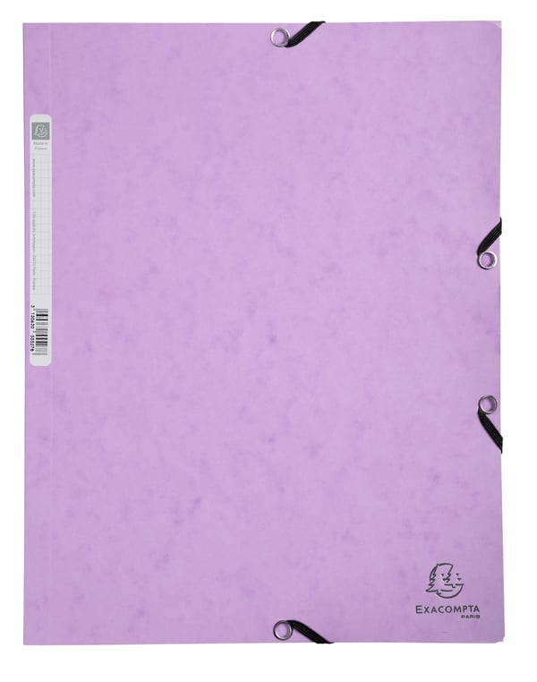 Exacompta 25x Aquarel Elastikmappe med 3 klapper A4 - Mauve 55535E