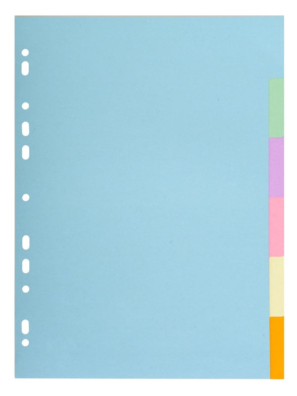 Exacompta 50x Forever Recycled Pastel Dividers, 6 dele, A4 - assorterede farver 1606E