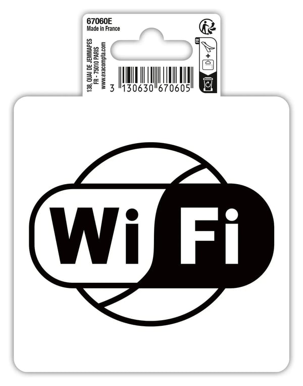 Exacompta Selvklaebende vinylpiktogram Wifi 10 cm - Sort 67060E