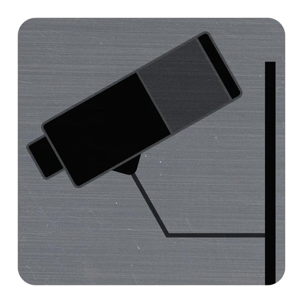 Exacompta Selvklaebende plade imiteret aluminium Overvågningskamera 7,5x7,5 cm - Grå 67180E