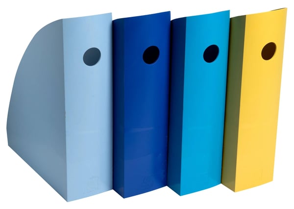 Exacompta Saet med 4 magasinholdere Mag-Cube Bee Blue - assorterede farver 18202SETD