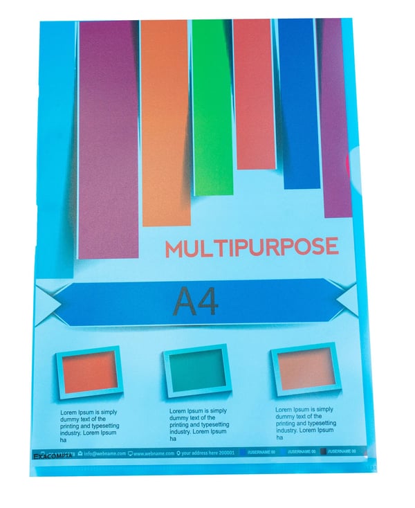 Exacompta 10x Pose med 100 hjørnelommer af polypropylen, kornede 12/100 - A4 - assorterede farver 58509E