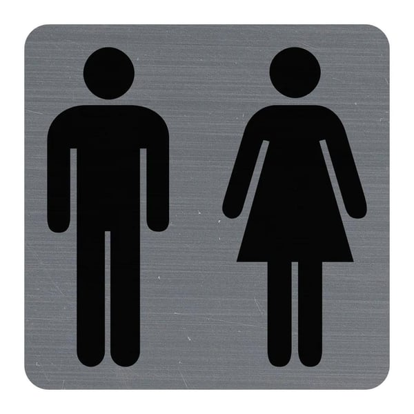 Exacompta Klaebeplade imiteret aluminiumToilet dame / mand 7,5x7,5 cm - Grå 67178E