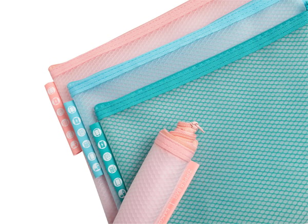 Exacompta 12x Chromaline lynlåslommer EVA A5 pastelfarvet assorteret - assorterede farver 37140E