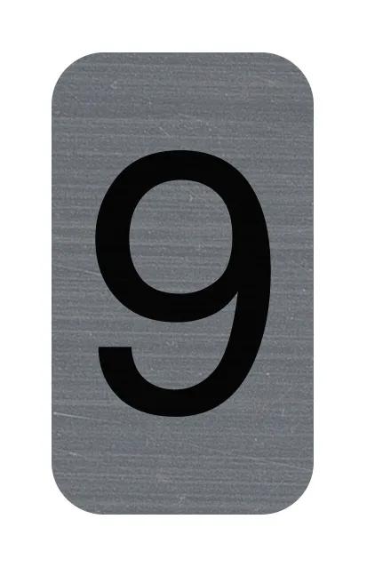 Exacompta Selvklaebende plade imiteret aluminium Nummer 9 2,5x4,4 cm - Grå 67189E