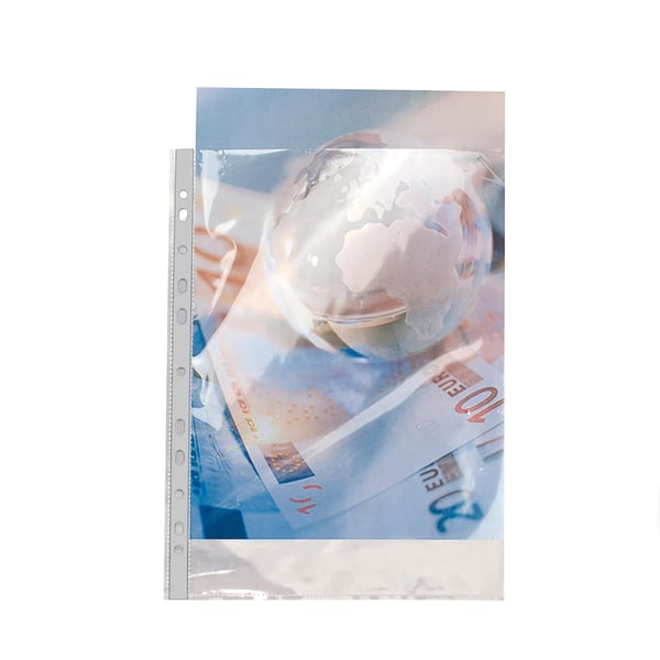 Exacompta 10x PP Punched Pockets, A4, aeske med 100 stk. - Krystal 5900E