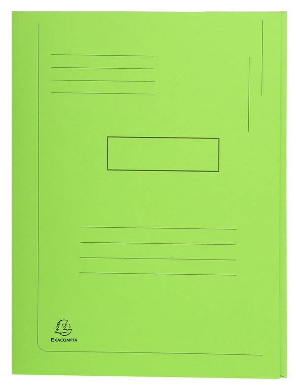 Exacompta 50x Forudtrykt mappe med 2 flapper Forever® 290gsm - 24x32cm - lyse-grøn 445013E