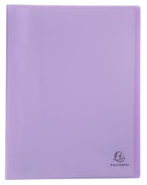 Exacompta 10x Chromaline Pastel Display bog, 40 lommer halvstiv PP A4 - Mauve 88475E