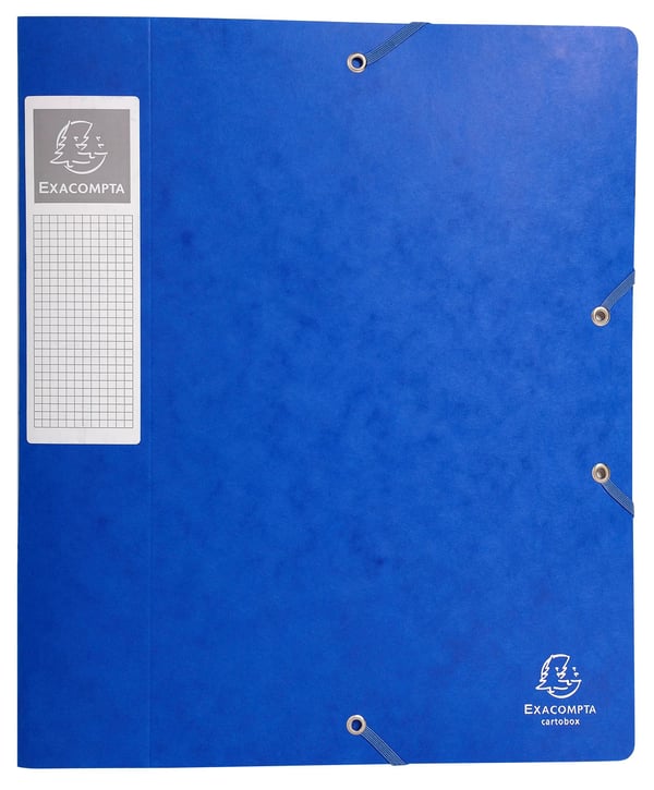 Exacompta 10x Elastisk arkiveringsboks Cartobox 60mm ryg A4 - Blå 16005H