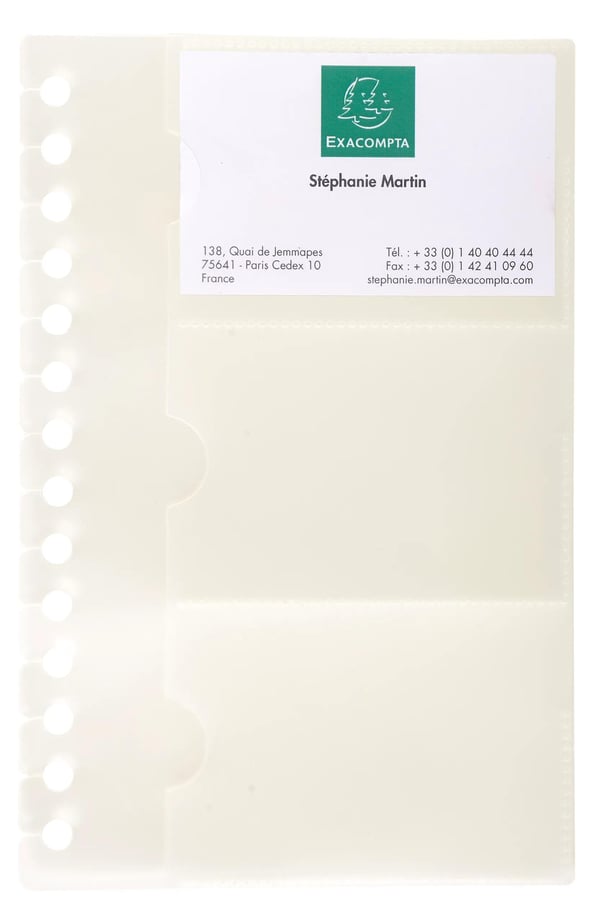 Exacompta 5x Exactive Exacard Exacard visitkort genopfyldningsark, små - Krystal 85034E