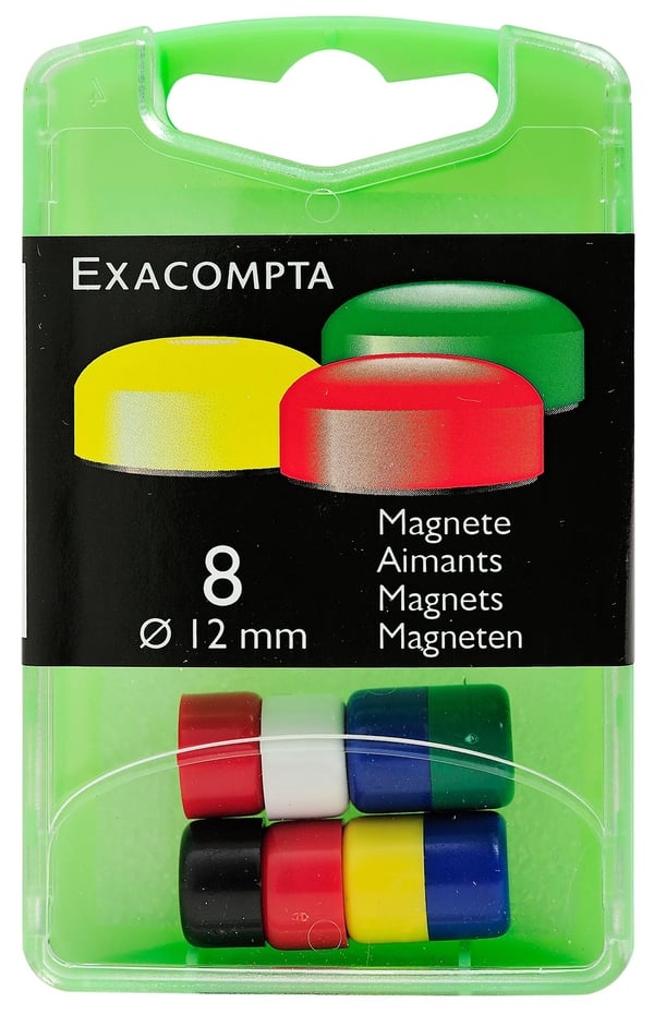 Exacompta AEske med 8 magneter F12 - 12 mm bredde - assorterede farver 11345E Exacompta AEske med 8 magneter F12 - 12 mm bredde - assorterede farver 11345E