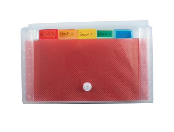 Exacompta 5x Crystal PP ekspanderbar mappe, 18x11cm, 6 sektioner - Krystal 55498E