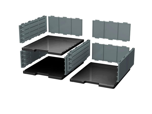 Exacompta EcoBlack MODULODOC genbrugsskuffe med sort panel i Jumbo-format - Mørkegrå 360714D