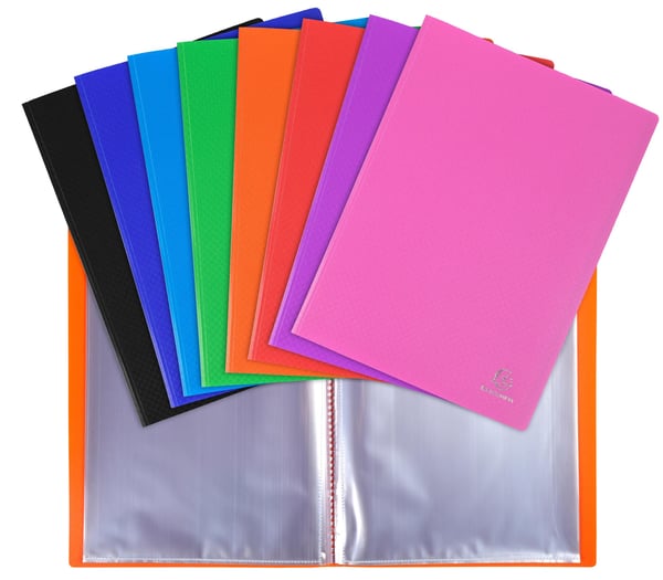 Exacompta 8x OPAK 0,5mm polypropylen Display Book Krystallommer 120 lommer, A4 - assorterede farver 8860E