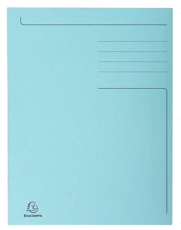 Exacompta 50x Forudtrykt 3-klapmappe 280gsm Forever® - 24x32cm - assorterede farver 448000E