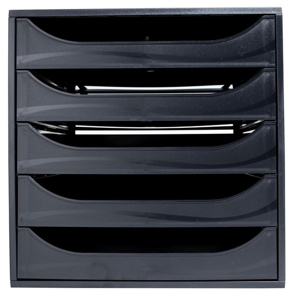 Exacompta ECOBOX+ Economy skuffesaet (5 skuffer) - Sort 229014D