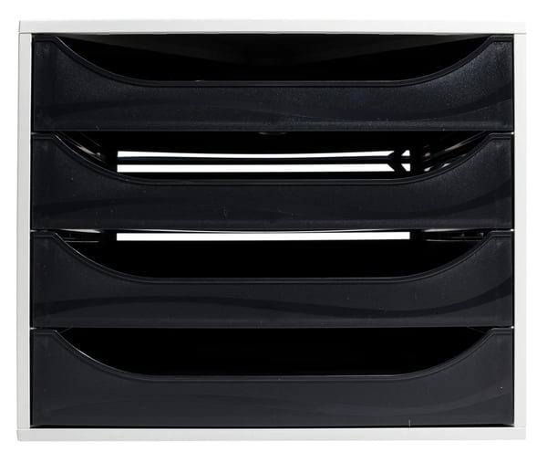 Exacompta ECOBOX Economy skuffesaet (4 skuffer) - Sort 2286014D