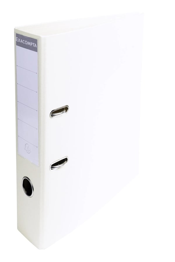 Exacompta 10x PremTouch PVC Brevordner, 70mm ryg, 2 Ringe, A4 - hvid 53748E