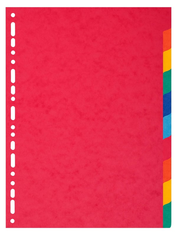 Exacompta 10x Skillevaegge, A4, 225 gsm, 10 dele - assorterede farver 1410E