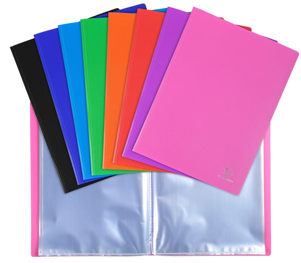 Exacompta 20x Display Book Opak PP svejset, 40 visninger, A4 - assorterede farver 8820E