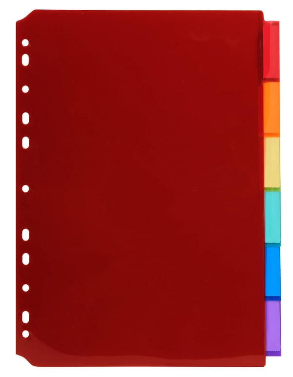 Exacompta 10x PP Dividers, A4, 6 dele - assorterede farver 3906E