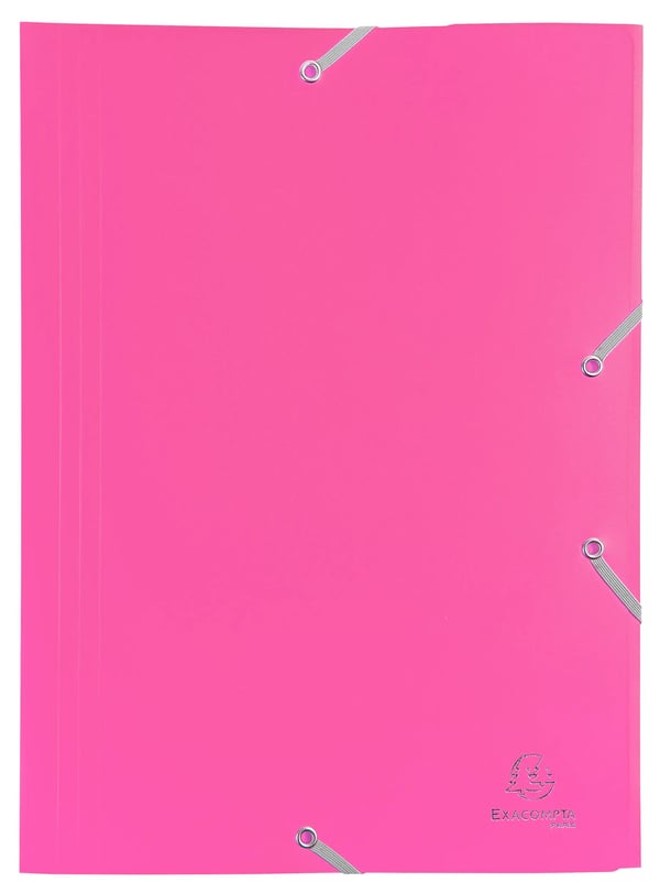 Exacompta 30x 3 flapmapper med elastikbånd Opaque Polypropylen Eco A4 - Fuchsia 55920E