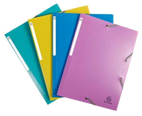 Exacompta 24x Elastikmappe med 3 klapper Forever Young genanvendt PP A4 - assorterede farver 55190E