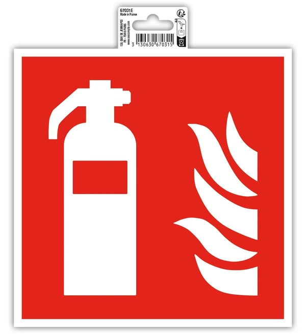 Exacompta Selvklaebende brandslukningsskilt (20 cm) - Rød 67031E