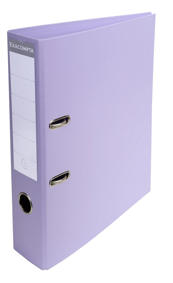 Exacompta 10x PremTouch PVC Brevordner, 70mm ryg, 2 Ringe, A4 - Lilac 53707E