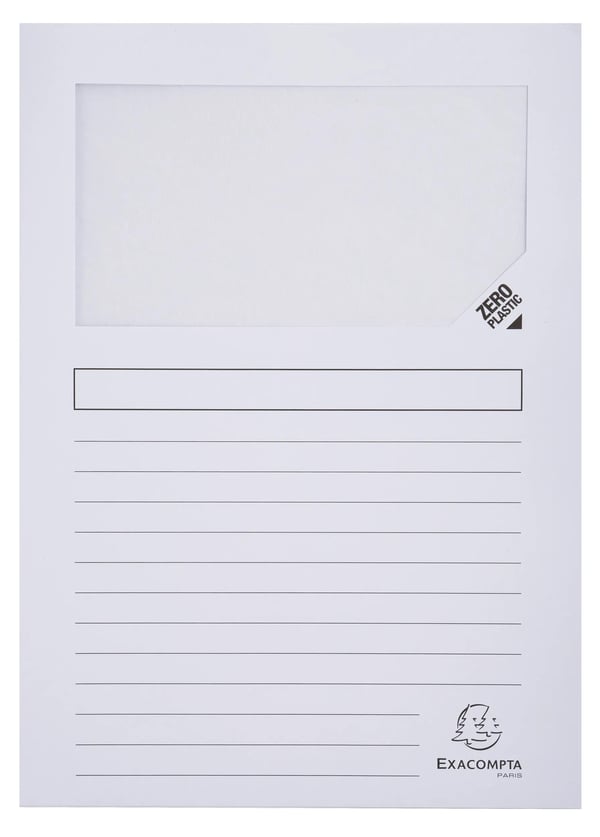 Exacompta 8x Forever Recycled Window Folders (pakke 50) - assorterede farver 50000E