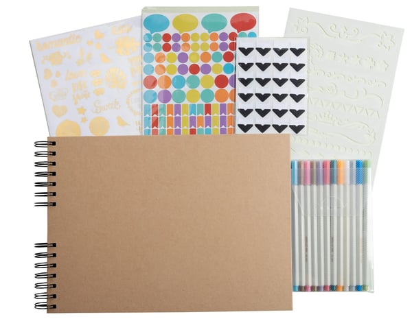 Exacompta Scrapbooking kit album 70 sorte sider Scrap-Addict - brun Kraft 16802E