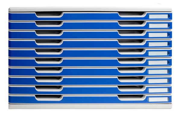Exacompta MODULO A3 10 brede skuffesaet - Blå 324003D
