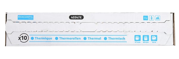 Exacompta 60x Rulle til kreditkort og kasseapparat 57x60x12x44 - hvid 40347E
