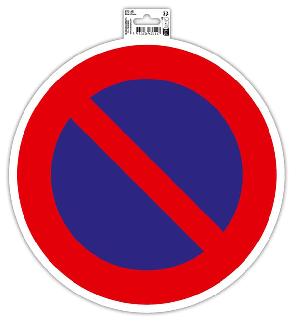Exacompta Selvklaebende parkeringsforbudsskilt (30 cm) - Rød 67011E
