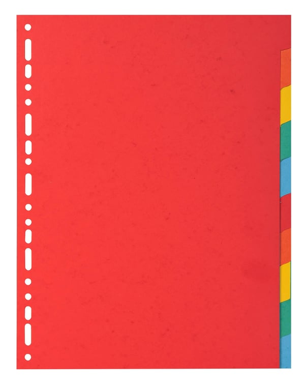 Exacompta 25x Recycled Vivid Dividers, A4, 220gsm, 10 dele - assorterede farver 2010E