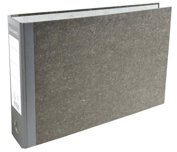Exacompta 10x Brevordner Landscape A4 70mm Ryg - Grå-back grå 53310E