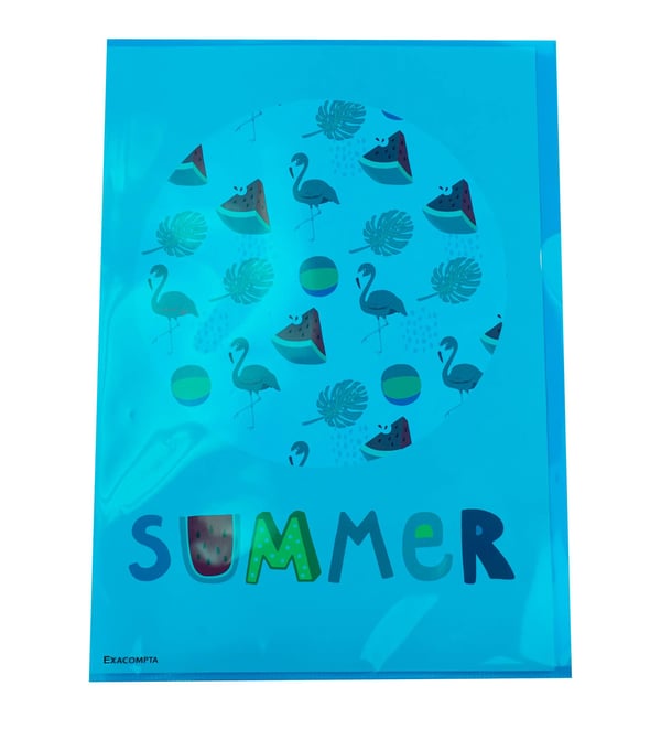 Exacompta 10x Pose med 100 Premium-hjørnelommer i glat polypropylen - A4 - assorterede farver 56121E