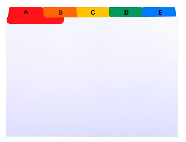 Exacompta 10x Registerkort indeks A-Z 25 forstaerkede faner A6 - hvid 13997E
